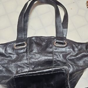 HOBO Black Leather Tote Bag